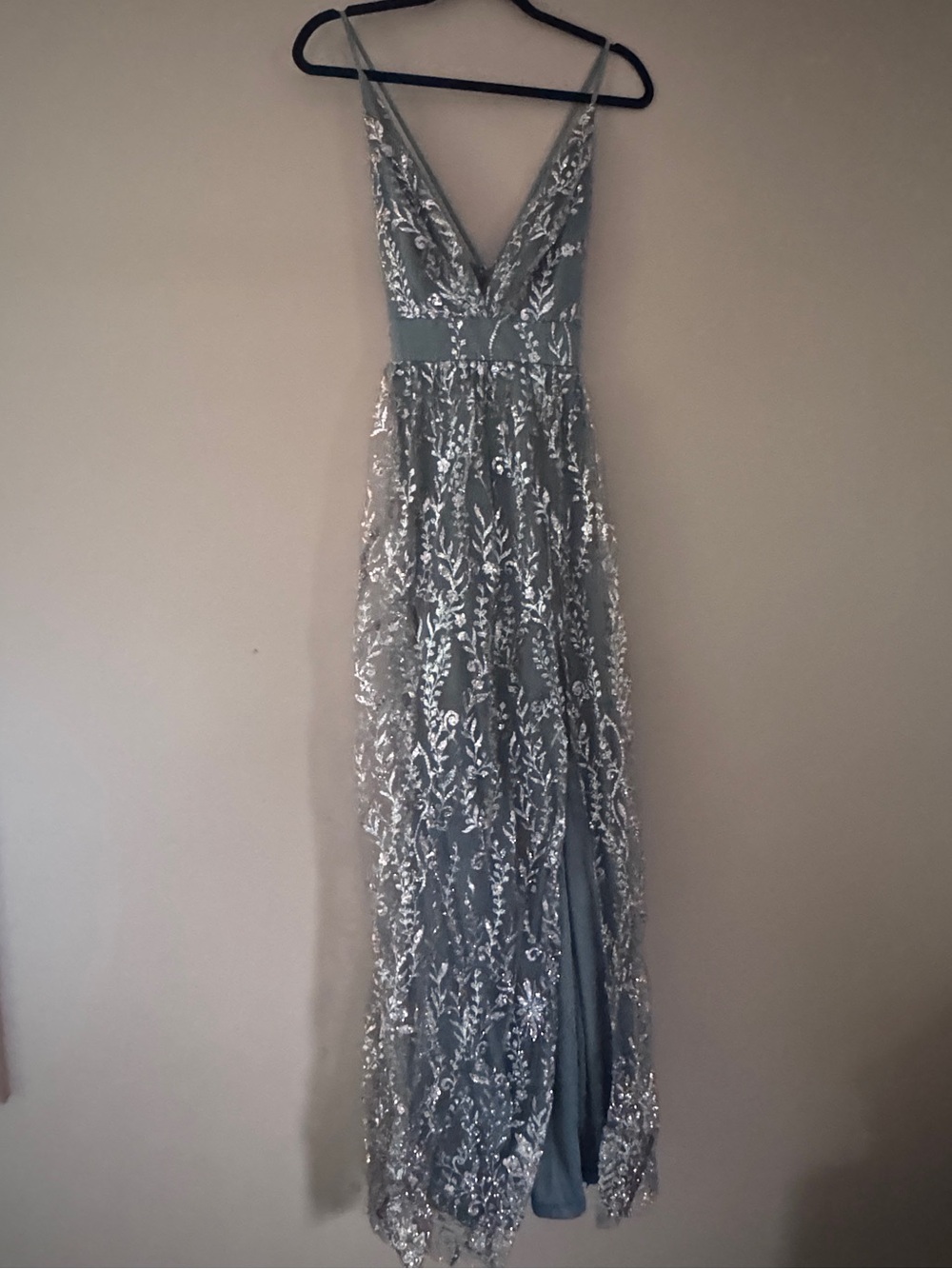 Baltic Born Eucalyptus Gown with Rose Gold Glitter Accents - Picture 2 of 7